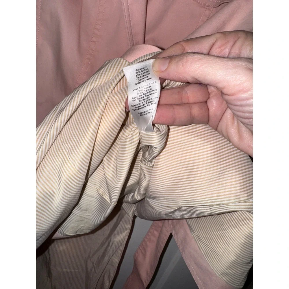 Talbots Petite light Pink Cotton Blend Belted Trench Coat Jacket SP PH5289 - Picture 6 of 14